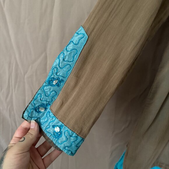 Funky People Womens Tunic Dress Size Medium Sequins Boho Festival Lightweight - Picture 4 of 9